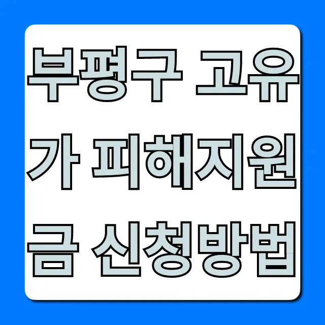 부평구 고유가 피해지원금 신청방법: 필수 확인사항 완벽 정리