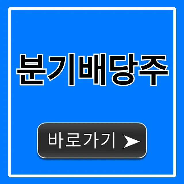 분기배당주 추천! 안정적 수익 종목 총정리 분기배당주 추천! 안정적 수익 종목 총정리