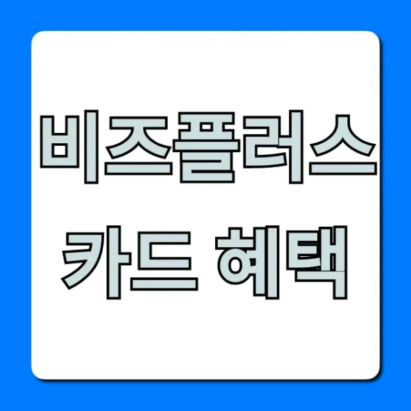 비즈플러스 카드 혜택 총정리! 사업자 절약 꿀팁