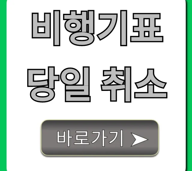 비행기표 당일 취소 수수료? 환불 꿀팁 총정리