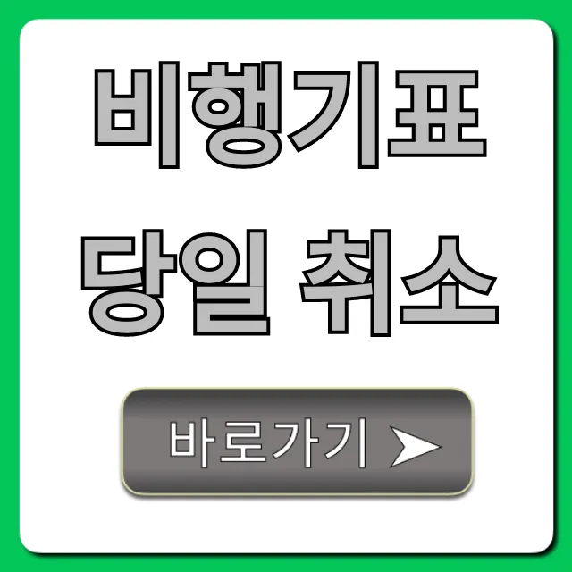 비행기표 당일 취소 수수료? 환불 꿀팁 총정리
