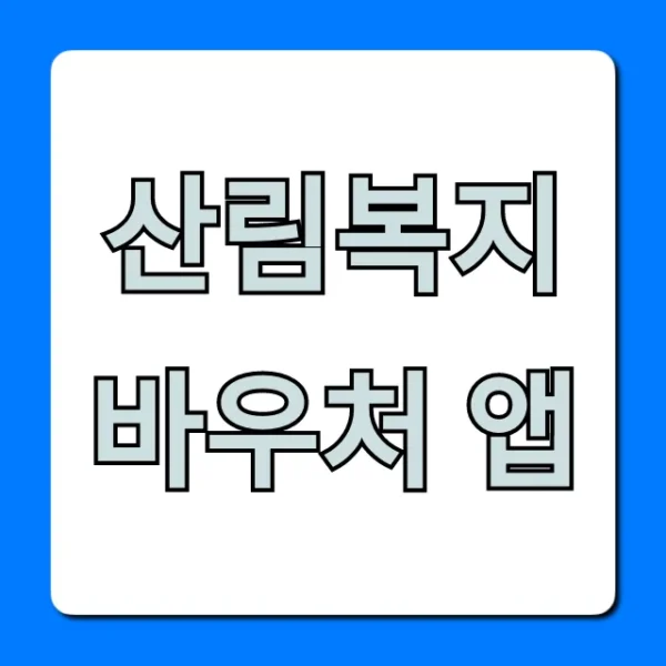 산림복지바우처 앱: 신청부터 조회까지 완벽 가이드
