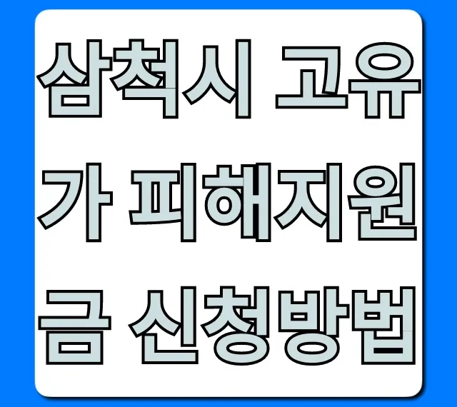 삼척시 고유가 피해지원금 신청방법 지급 대상 총정리 삼척시 고유가 피해지원금 신청방법 지급 대상 총정리