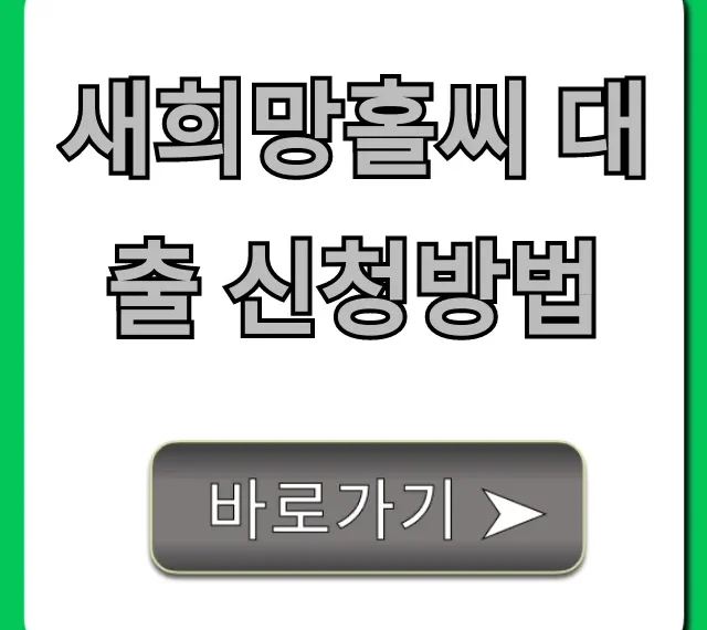 새희망홀씨 대출 신청방법: 자격 조건부터 승인까지