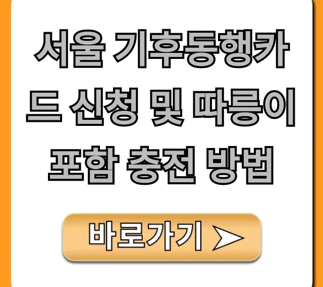서울 기후동행카드 신청 및 따릉이 포함 충전 방법!