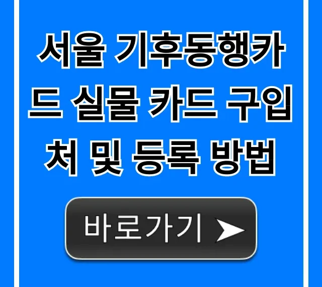 서울 기후동행카드 실물 카드 구입/등록 총정리