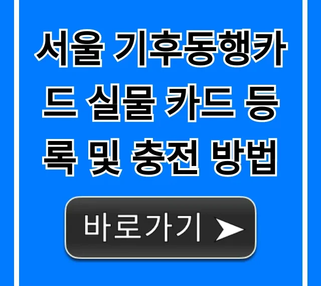 서울 기후동행카드 실물 카드 등록 및 충전 방법 총정리