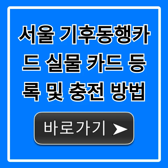 서울 기후동행카드 실물 카드 등록 및 충전 방법 총정리