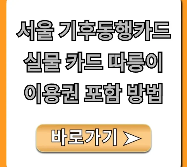 서울 기후동행카드 실물 카드 따릉이 이용권 포함 방법 등록 총정리