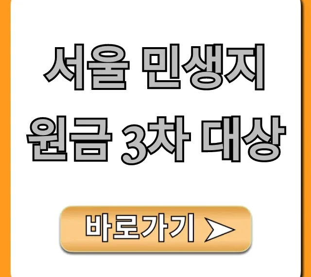 서울 민생지원금 3차 대상: 자격 조건 총정리