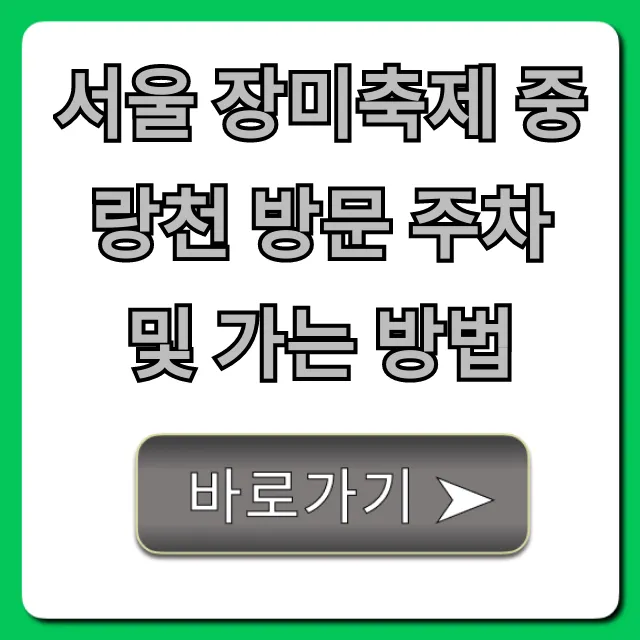서울 장미축제 중랑천 방문 주차 및 가는 방법 총정리
