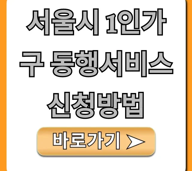서울시 1인가구 동행서비스 신청방법, 혜택 총정리!