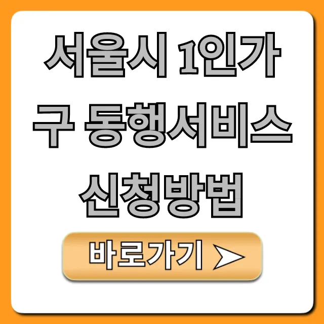 서울시 1인가구 동행서비스 신청방법, 혜택 총정리!