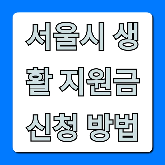 서울시 생활 지원금 신청 방법 대상 및 꿀팁 총정리