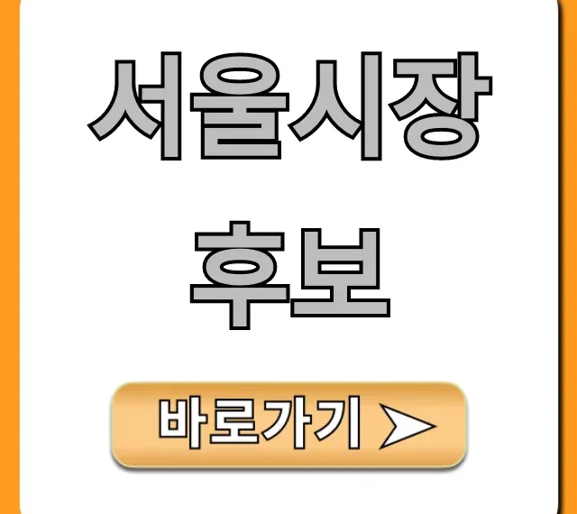 서울시장 후보 최신 공약 및 지지율 총정리
