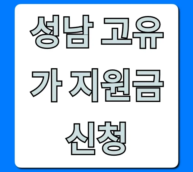 성남 고유가 지원금 신청 방법 총정리!