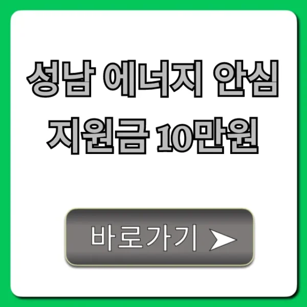 성남 에너지 안심 지원금 10만원: 신청 방법 완벽 가이드