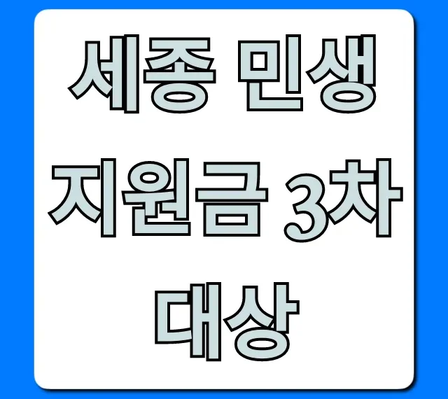 세종 민생지원금 3차 대상! 내 조건 조회 방법은?