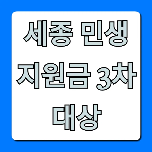 세종 민생지원금 3차 대상! 내 조건 조회 방법은?