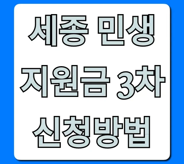 세종 민생지원금 3차 신청방법 총정리! 대상부터 꿀팁까지