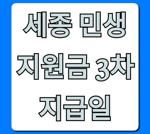 세종 민생지원금 3차 지급일 언제? 조회 및 신청 방법