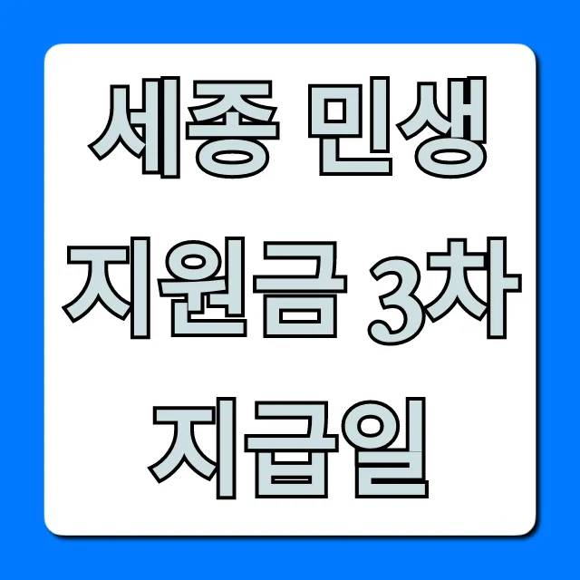 세종 민생지원금 3차 지급일 언제? 조회 및 신청 방법