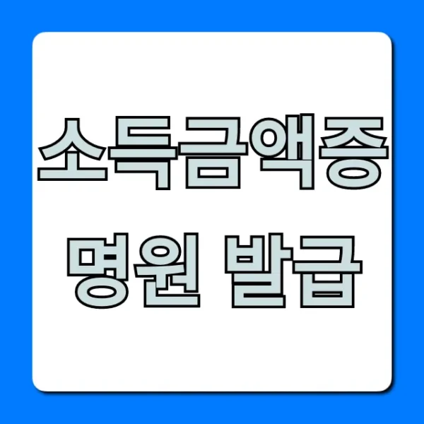 소득금액증명원 발급, 온라인으로 3분 끝!