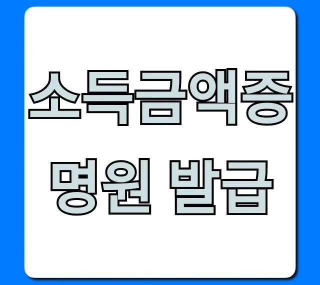 소득금액증명원 발급, 온라인으로 3분 끝!