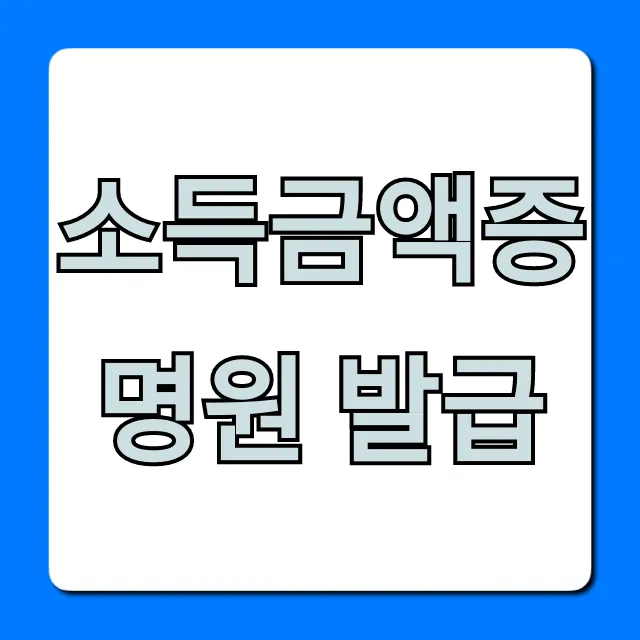 소득금액증명원 발급, 온라인으로 3분 끝!