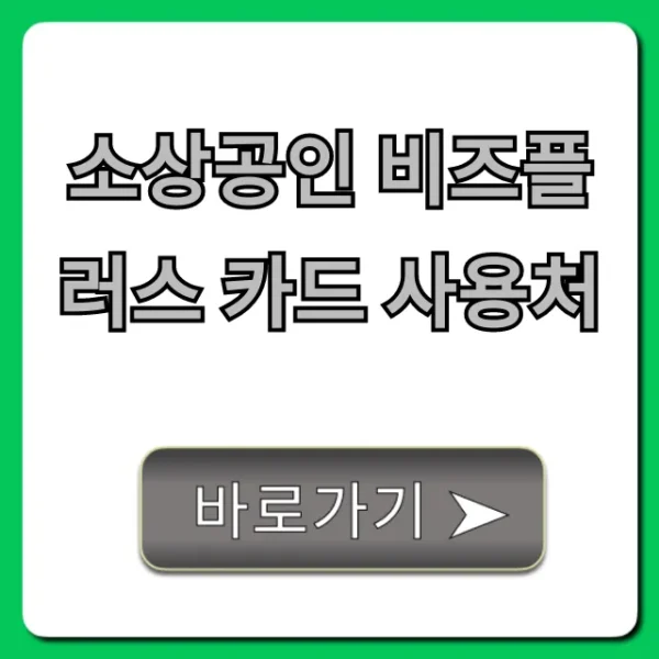 소상공인 비즈플러스 카드 사용처 총정리 및 꿀팁