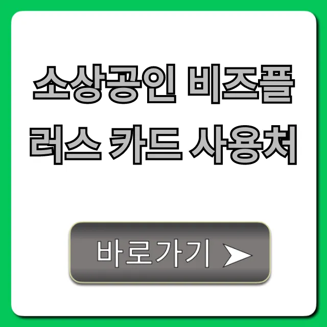 소상공인 비즈플러스 카드 사용처 총정리 및 꿀팁