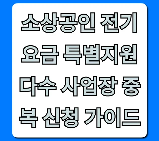 소상공인 전기요금 특별지원 다수 사업장 중복 신청 총정리