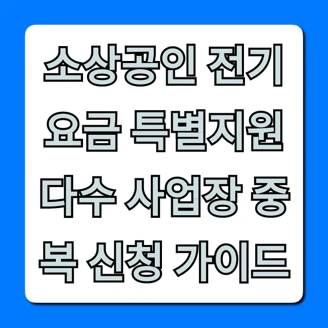 소상공인 전기요금 특별지원 다수 사업장 중복 신청 총정리