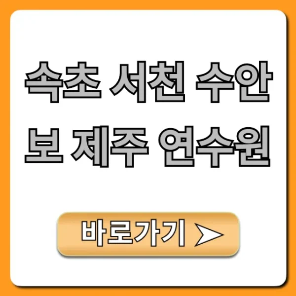 속초 서천 수안보 제주 연수원 완벽 가이드