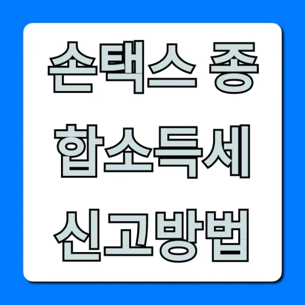 손택스 종합소득세 신고방법: 모바일 간편신고 꿀팁