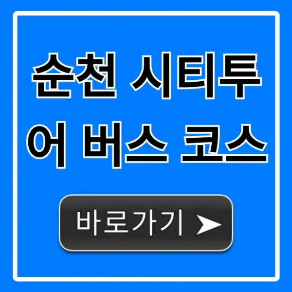 순천 시티투어 버스 코스 예약 꿀팁 총정리