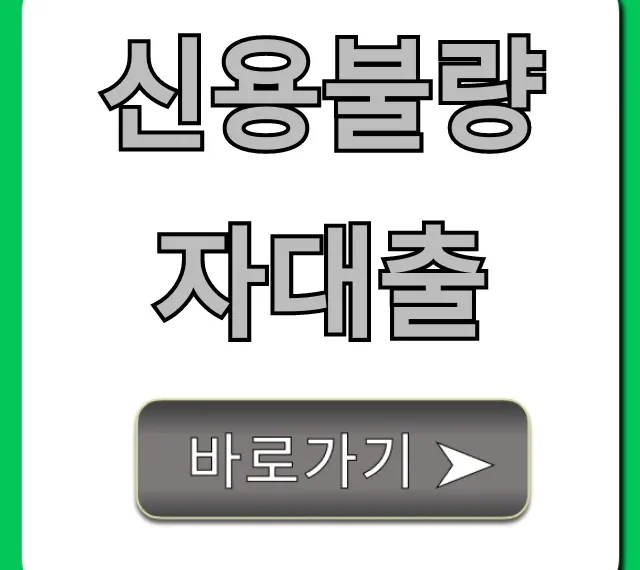 신용불량자대출 즉시 승인 조건 총정리