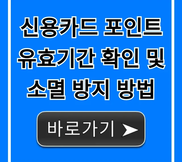 신용카드 포인트 유효기간 확인 및 소멸 방지 방법 완벽 가이드