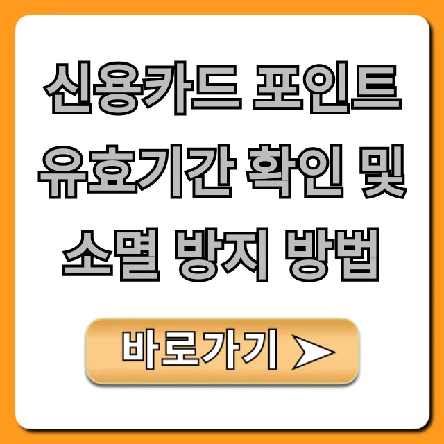 신용카드 포인트 유효기간 확인 및 소멸 방지 방법 총정리