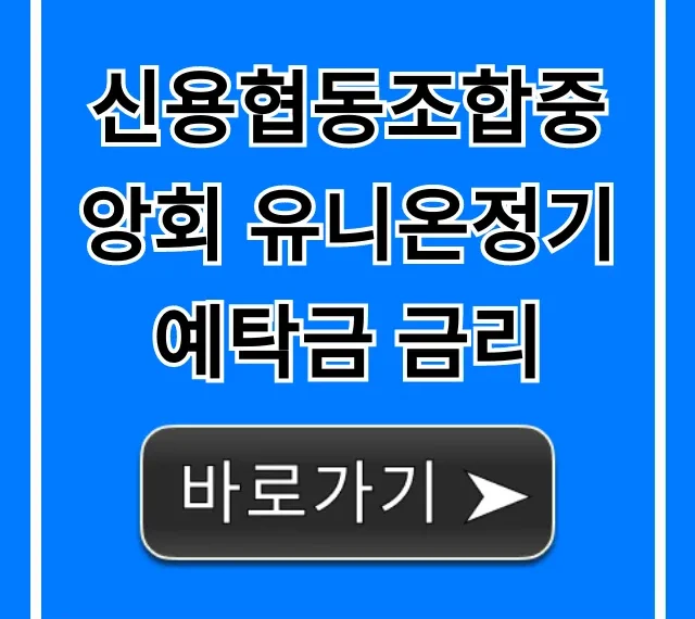 신용협동조합중앙회 유니온정기예탁금 금리 최신 조회