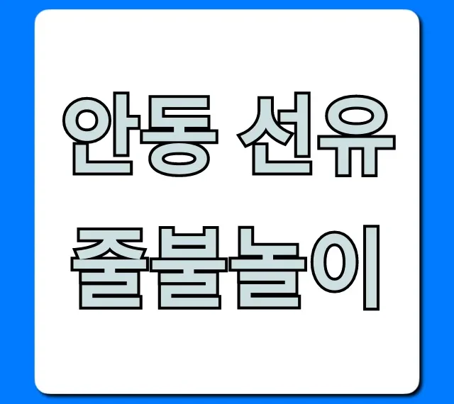 안동 선유줄불놀이 일정, 예약 완벽 가이드