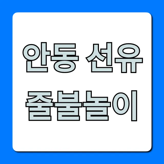 안동 선유줄불놀이 일정, 예약 완벽 가이드