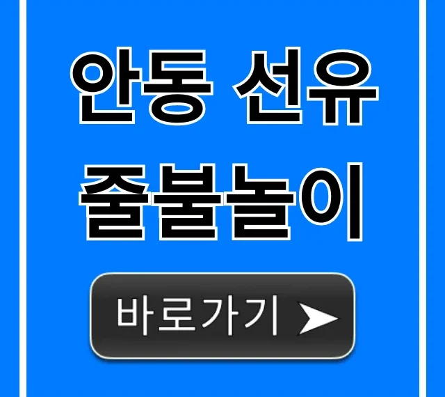 안동 선유줄불놀이! 축제 일정 & 관람 꿀팁 총정리