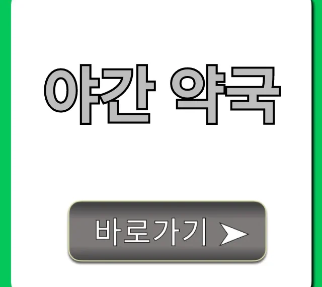 야간 약국 비상 시 찾는 꿀팁