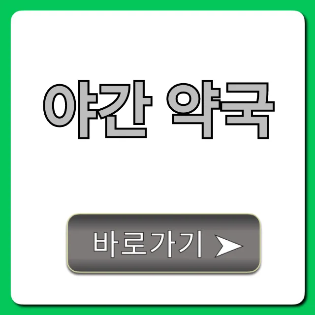 야간 약국, 심야 약국 운영시간 총정리
