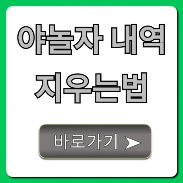 야놀자 내역 지우는법, 초간단 삭제 꿀팁 총정리