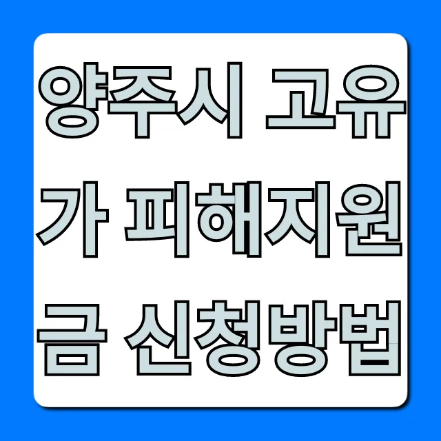 양주시 고유가 피해지원금 신청방법 총정리 양주시 고유가 피해지원금 신청방법 총정리