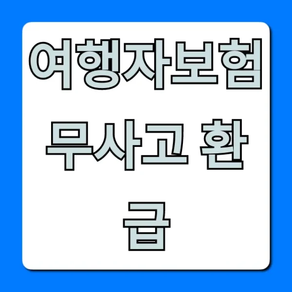 여행자보험 무사고 환급! 조건부터 신청까지 총정리