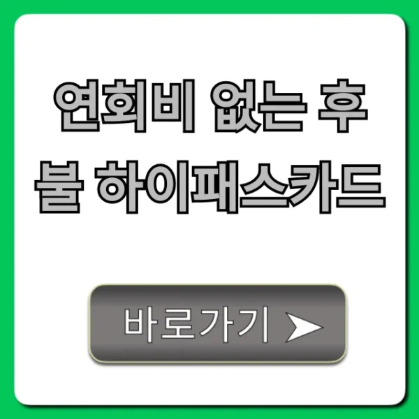 연회비 없는 후불 하이패스카드 완벽 가이드