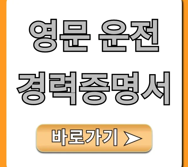 영문 운전경력증명서 온라인 신청 완벽 가이드